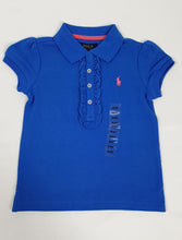 Load image into Gallery viewer, Ralph Lauren Cotton Pique Girls Polo Shirt - Harbour Blue
