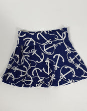 Load image into Gallery viewer, Ralph Lauren Navy and White Anchor Pull on Skirt
